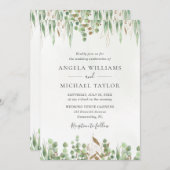 水色ユーカリモダング結婚リー 招待状 (正面/裏面)