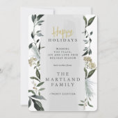 水色ユーカリモダン植物灰色エグレガン 招待状 (正面)