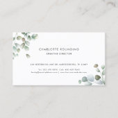 水色ユーカリモダン 名刺 (正面)