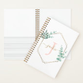 水色ユーカリモノグラムの枠 ノートブック (内側)