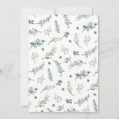 水色ユーカリリースモノグラム婚約 招待状 (裏面)