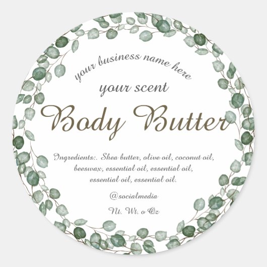 水色ユーカリリース体バタークラシックr ラウンドシール (正面)