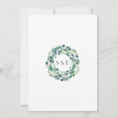 水色ユーカリリース手書結婚き 招待状 (裏面)