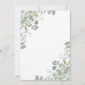 水色ユーカリワイルドワンエレファントベビーシャワー 招待状 (裏面)