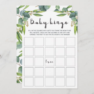 水色ユーカリ中性ベビービンゴカード