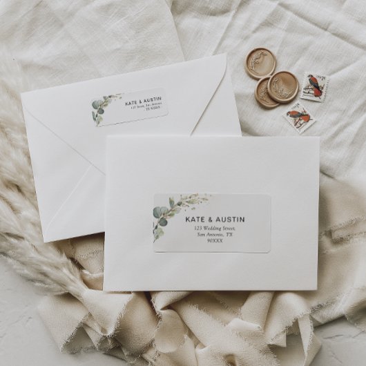 水色ユーカリ住所 ラベル