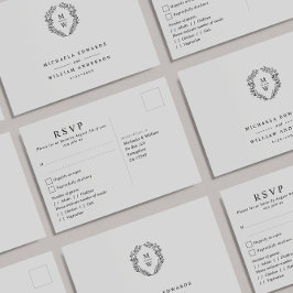 水色ユーカリ写真結婚式RSVPポストカード ポストカード