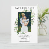 水色ユーカリ写真金ゴールド枠 セーブザデート (スタンド正面)