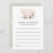 水色ユーカリ幾何学ブライダルシャワー アドバイスカード (正面/裏面)