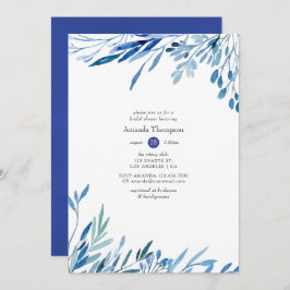 水色ユーカリ幾何学ブライダルシャワー 招待状