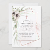 水色ユーカリ幾何学的確認 招待状 (正面)