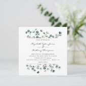 水色ユーカリ幾何学結婚式招待状 招待状 (スタンド正面)