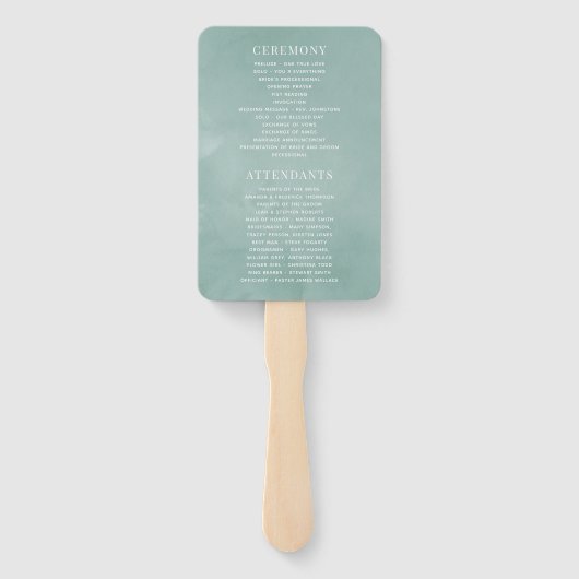 水色ユーカリ幾何学結婚式 プログラム ハンドファン (裏面)