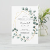 水色ユーカリ幾何結婚ブランチ 招待状 (スタンド正面)