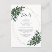 水色ユーカリ幾何結婚詳細 エンクロージャーカード (正面)