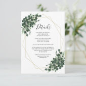 水色ユーカリ幾何結婚詳細 エンクロージャーカード (スタンド正面)