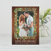 水色ユーカリ感謝していラブウッド金ゴールド サンキューカード (スタンド正面)