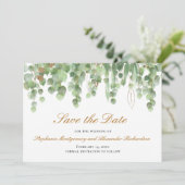 水色ユーカリ救金ゴールドデ結婚ート 案内状 (スタンド正面)