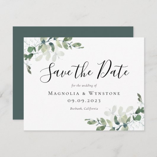 水色ユーカリ書道保存日 (正面/裏面)