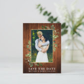 水色ユーカリ木材の日付を保存 ポストカード (スタンド正面)