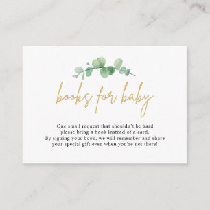 水色ユーカリ本ベビー挿入カード エンクロージャーカード