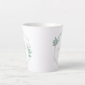 水色ユーカリ枠モノグラム カフェラテマグ (正面)