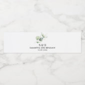 水色ユーカリ植物学ミニマル結婚の ペットボトルラベル (シングルラベル)