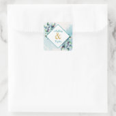 水色ユーカリ植物学結婚の スクエアシール (バッグ)