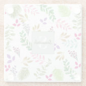 水色ユーカリ植物採集器 ガラスコースター (裏面)