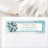 水色ユーカリ植物緑結婚園 ラベル (インサイチュ)