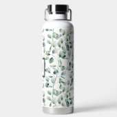 水色ユーカリ模様 ウォーターボトル (背面)