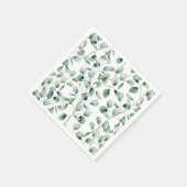 水色ユーカリ模様 スタンダードカクテルナプキン (角)