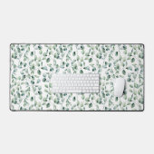 水色ユーカリ模様 デスクマット (キーボード&マウス)