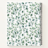 水色ユーカリ模様 ノートブック (裏面)
