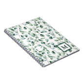 水色ユーカリ模様 ノートブック (右側)