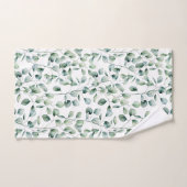 水色ユーカリ模様 バスタオルセット (ハンドタオル)