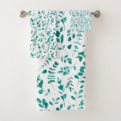 水色ユーカリ模様 バスタオルセット (インサイチュ)