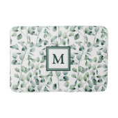 水色ユーカリ模様 バスマット (正面)