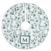 水色ユーカリ模様 ブラッシュドポリエステルツリースカート (正面)