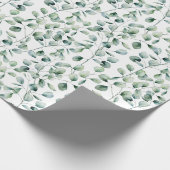 水色ユーカリ模様 ラッピングペーパー (角)