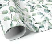 水色ユーカリ模様 ラッピングペーパー (ロールコーナー)