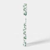 水色ユーカリ模様 iPhoneケース (右側面)