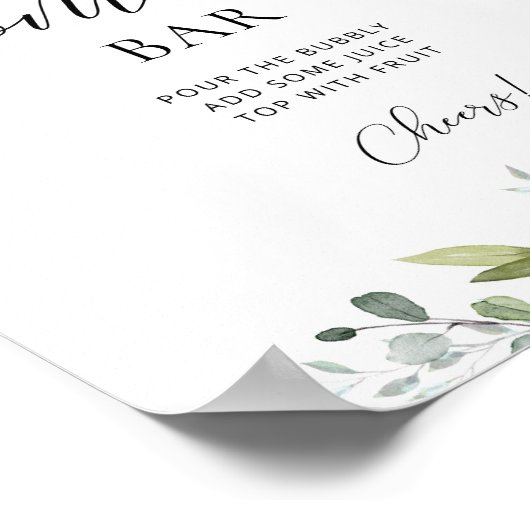 水色ユーカリ母オサバー標識 ポスター (角)