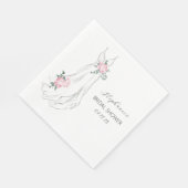 水色ユーカリ牡丹ドレスブライダルシャワー スタンダードランチョンナプキン (角)