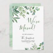 水色ユーカリ移動案内カード 案内状 (正面/裏面)