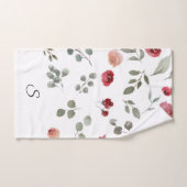 水色ユーカリ素朴スフローラ葉モノグラム バスタオルセット (ハンドタオル)