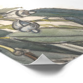 水色ユーカリ結婚のシーティングチャート ポスター (角)