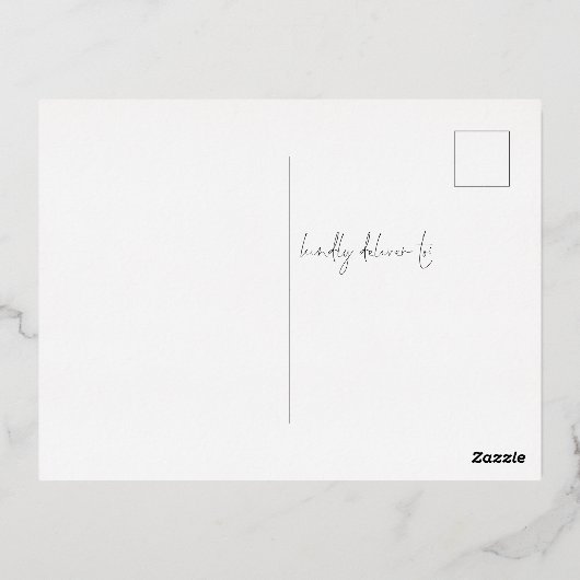 水色ユーカリ結婚の夕べパーティー実在 箔招待状ポストカード (裏面)