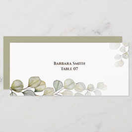 水色ユーカリ結婚の置きカード