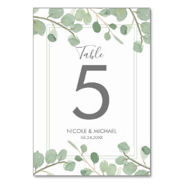 水色ユーカリ結婚の表番号 テーブルナンバー